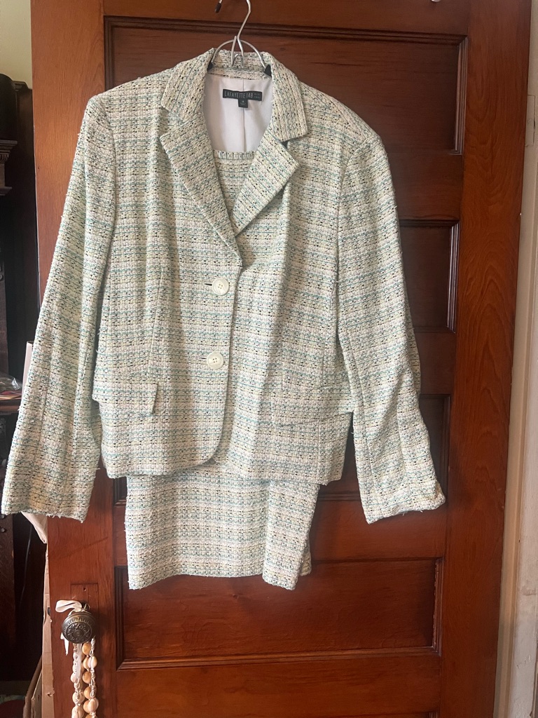 Lafayette 148 New York Mint Multi Tweed Blazer And Skirt